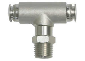 3 x SS Push in Air Fitting Male Branch Tee T Stainless Steel Pneumatic Pack 3Pc - Picture 1 of 2