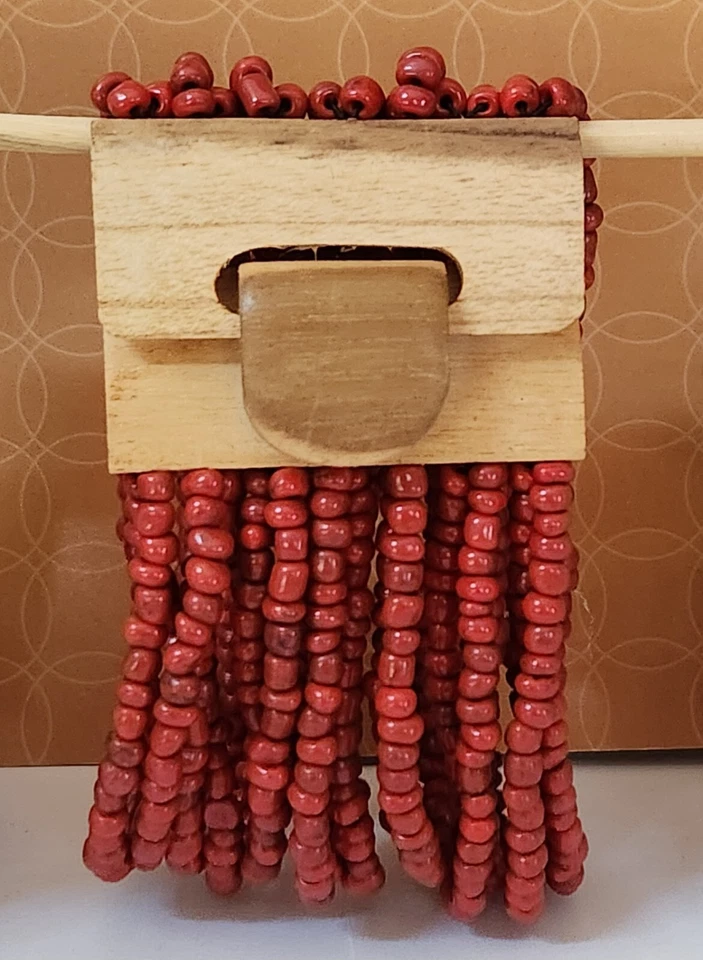 Pulsera elástica con cuentas de varios hilos con cierre de hebilla de madera--3 colores Foto 1 de 1