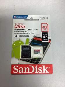 SanDisk 256GB Ultra UHS-I microSDXC Memory Card WITH ADAPTER - Bild 1 von 3