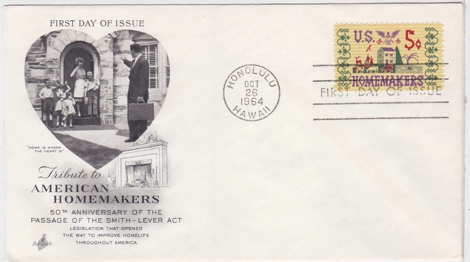 TurtlesTradingPost- American Homemakers #1253- 1964 FDC- Artcraft Cachet - Image 1 of 1