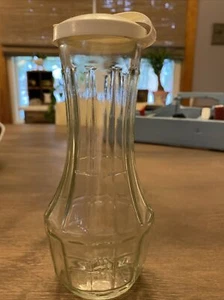 VINTAGE GOOD SEASONS DRESSINGS BOTTLE/CARAFE WITH LINES DESIGN SNAP LID - Picture 1 of 6