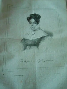 Litho 1835 - Tête de fantaisie d'après Grevedon jeune femme - Picture 1 of 1