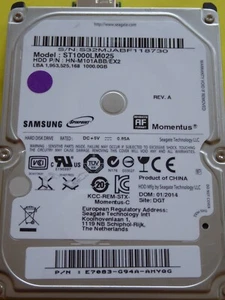 ST1000LM025 Samsung P/N: E7083-G94A-AMYQG 01/2014 HN-M101ABB/EX2 *Panui_L2958* - Imagen 1 de 1