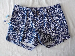 Loudmouth Golf LM Pabst blaues Band Biershorts Größe Damen 2 [brandneu] - Bild 1 von 8