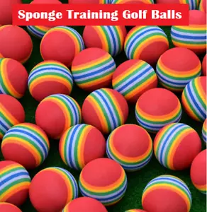20× Foam Sponge Training Golf Balls Elastic Soft Indoor Practice Rainbow USA - Picture 1 of 10