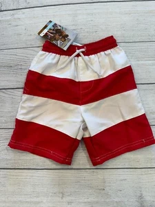 Snapperrock Boardshorts Youth Toddler Boys Size 2 New Red Stripe Swim Trunks - Picture 1 of 4