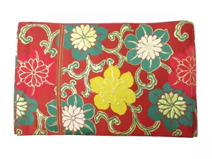 Antiguo Japonés Vintage Brocado Seda Fukuro Obi Cinturón de Faja Kimono Textil Chacha - Imagen 1 de 5