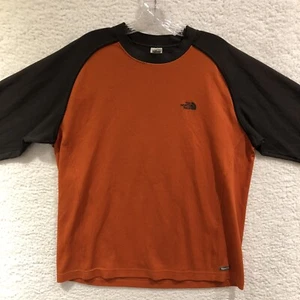The North Face Shirt Adult Large Orange Gray Long Sleeve Pullover Vapor Wick - Picture 1 of 12
