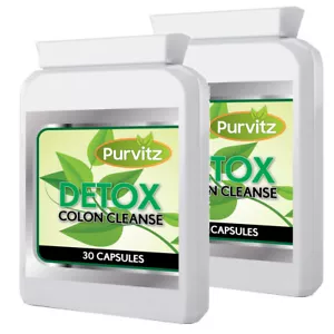 Détox Nettoyage Du Côlon Régime 60 x2 Bouteilles Capsules Ballonnement Rein Foie - Imagen 1 de 1