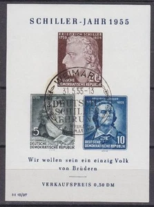 DDR 1955 Block 12 IV Sonderstempel "J mit vorgezogenem Fußstrich" - Picture 1 of 1