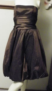 Davids Braut Braun Taft Brautjungfern Abend Formell Cocktailkleid 2 - Bild 1 von 4