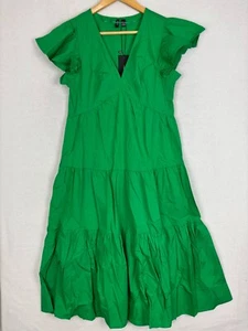 Vero Moda Womens Dress Sz Small Jarlotte V-Neck Calf Slit Boho Flare Tiered NWT - Picture 1 of 10
