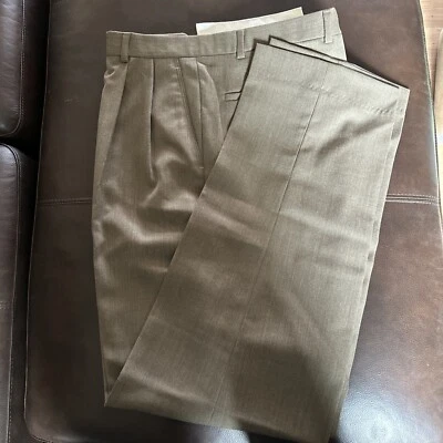 "Pantalones de vestir JOSEPH & FEISS GOLD para hombre marrón PLISADO DELANTERO SUPER 100 LANA 38x34,5""" Foto 1 de 4
