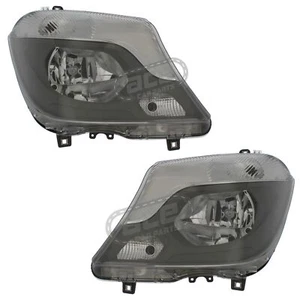 Mercedes Sprinter Van 2013-2019 Headlights Headlamps Black 1 Pair Left & Right - Picture 1 of 24