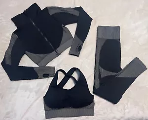 3 teiliges Legging Set schwarz Gr. S - Bild 1 von 5