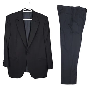 ERMENEGILDO ZEGNA Herren 2tlg Smoking Anzug IT 56R Mila Micronsphere Schwarz Wolle - Bild 1 von 22