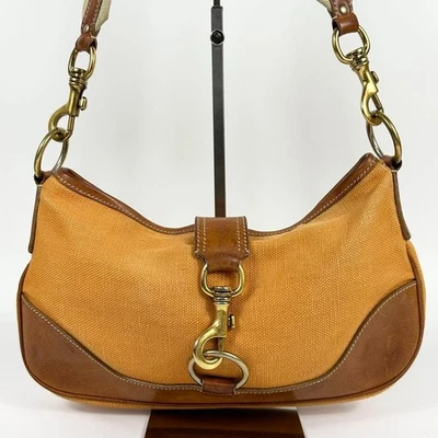 Miu Miu Archive Shoulder Bag Canvas Leather Soho Orange Brown - Image 1 of 4