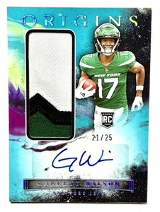 2022 Panini Origins - Rookie Jersey Autographs Garrett Wilson #161 Turquoise /25 - Picture 1 of 2
