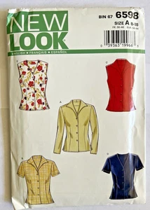 Camicetta top modello Misses' bottoni davanti New Look 6598 taglia 8-18 NON TAGLIATA - Foto 1 di 3