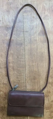 Bolso Bandolera Fossil Vintage Cuero Marrón Organizador con Cremallera Bolso sin asas Cartera Foto 1 de 4