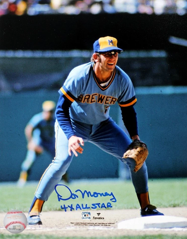 Foto autografiada de Don Money de los Milwaukee Brewers 8x10 inscrita 4x All Star TRISTAR Foto 1 de 1
