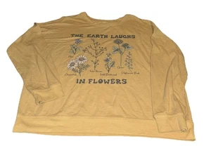 Sudadera pulóver descolorida manga larga grande The Earth Laughs In Flowers - Imagen 1 de 5