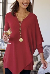 NWT SOFT SURROUNDINGS Moroccan Red Tunic Top Madeline Overlay Size Large $89.95 - Picture 1 of 12