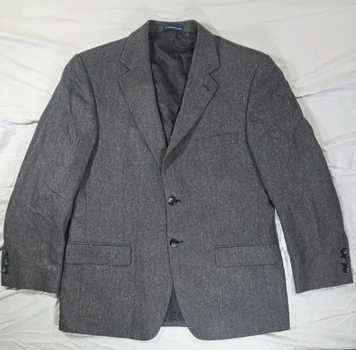 Abrigo traje de pelo Stafford Signature para hombre gris carbón espiga seda y camello 40S Foto 1 de 4