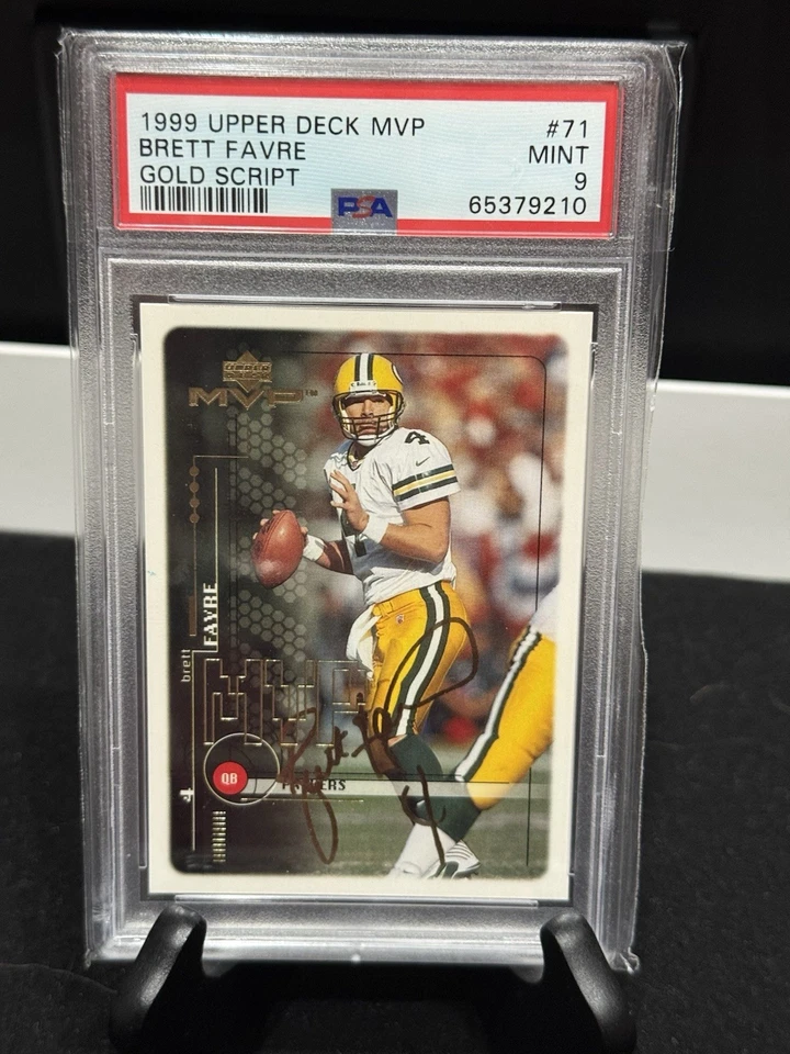 1999 Upper Deck MVP GOLD SCRIPT Brett Favre - PSA 9 - /100 - Image 1 of 1