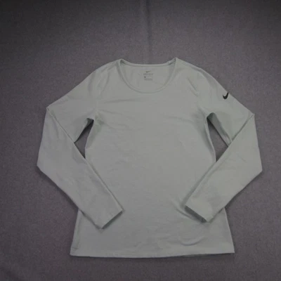 Nike Shirt Womens Medium Light Green Long Sleeve Base Layer Dri Fit Fleece - Image 1 of 4