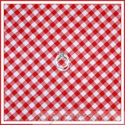BonEful Fabric FQ Cotton Quilt Red White Calico Check Gingham Block Xmas Kitchen - Image 1 of 4