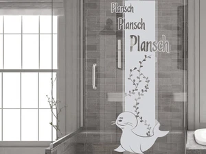 Decoración de vidrio lámina de ventana cabina de ducha para baño foca fuente algas - Imagen 1 de 1