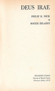 Deus Irae by Philip K Dick & Roger Zelazny (1978 SFBC Hardback) - Picture 1 of 3