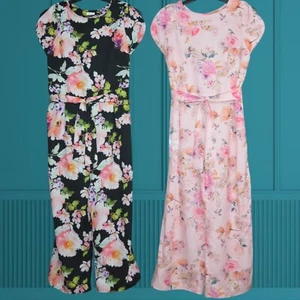 2 x NEXT AGE 12 YEARS JUMPSUIT PINK BLACK HOLIDAY SUMMER BEACH GARDEN PARTY - Picture 1 of 3
