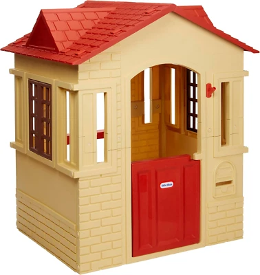 Cape Cottage Playhouse with Working Door, Windows, and Shutters - Tan, Toddlers - Image 1 of 4