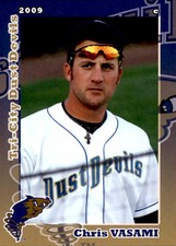 2009 Tri-City Dust Devils Grandstand 35 Chris Vasami Mamaroneck New York NY Card