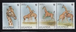 UGANDA Giraffes (World Wildlife Fund) MNH set - Picture 1 of 1