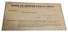 1940'S Bangor & Aroostoock Railroad Company Unused Train Order Ticket Form 224
