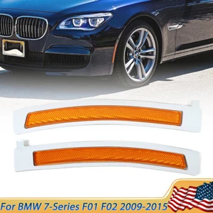 Reflector de marcador lateral de parachoques delantero ámbar L+R para BMW Serie 7 F01 F02 2009-2015 - Imagen 1 de 11