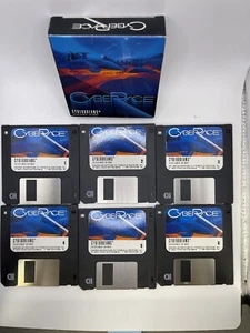 Vintage 1993 Vintage CyberRace Floppy Disk PC Game w/ Original Box - Picture 1 of 10