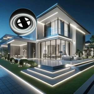 Striscia LED con 1200 Led colore luce bianco freddo 6500k da esterno IP65 da 24V - Foto 1 di 6