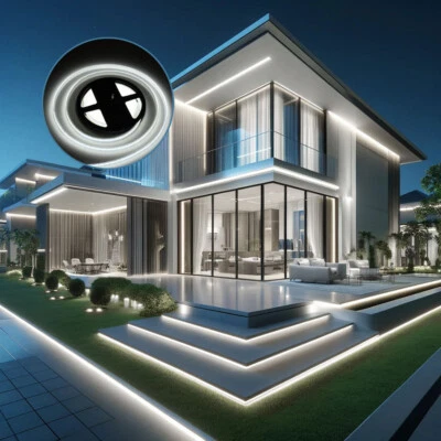 Striscia LED con 1200 Led colore luce bianco freddo 6500k da esterno IP65 da 24V - Immagine 1 di 4