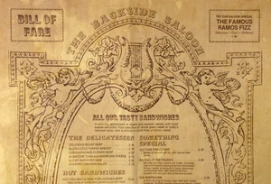 Póster de salón trasero menú restaurante carnes vintage Tucson AZ años 60-70 - Imagen 1 de 7