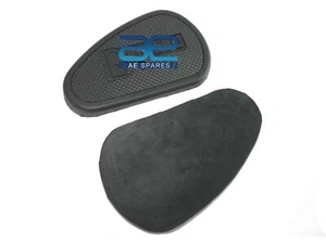 For Royal Enfield Fuel Tank Rubber Knee Pads Black Pair - Picture 1 of 11