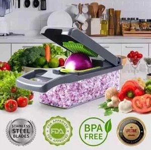 14 in 1 Vegetable Chopper Salad Fruit Mandolin Slicer Food Dicer Cutter Peeler - Picture 1 of 15