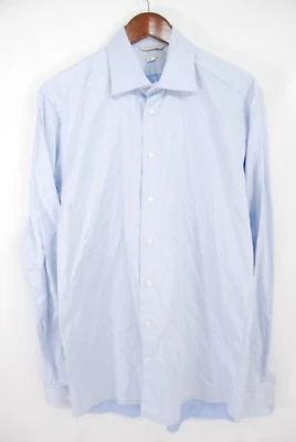SuitSupply Men’s Light Blue Egyptain Cotton Twill Dress Shirt Sz 16 Long - 41 cm - Image 1 of 4