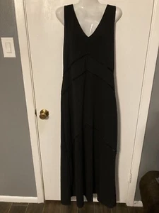 Banana Republic schwarz weich Ponte Maxikleid mit Leiter Spitze Gr. 14 - Bild 1 von 7
