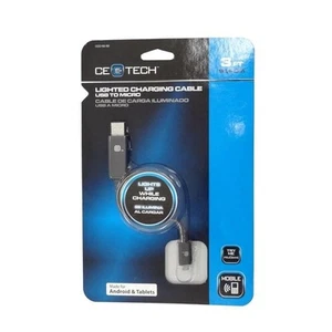 Micro USB LIGHTED Data CHARGING Cable Android PHONES & Tablets *NEW* SEALED! - Picture 1 of 5