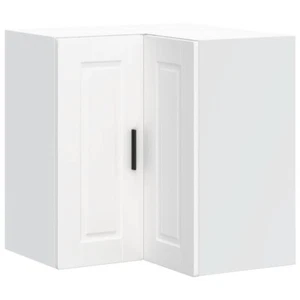 vidaXL Kitchen Wall Corner Cabinet Porto White Engineered Wood - Picture 1 of 11
