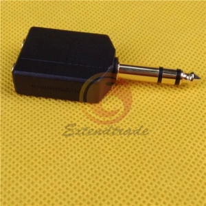 1PCS 1/4" 6.35mm Stereo male plug to 2×6.35mm Stereo Female jack adapter NEW - Picture 1 of 6